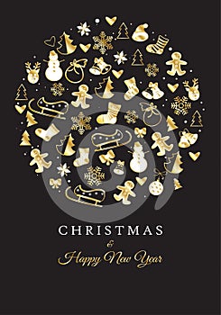 2024 Winter Holiday Happy New Year Holiday Christmas Decoration Beautiful card symbols photo