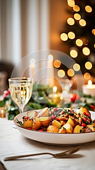 Winter holiday meal for dinner celebration menu, main course festive dish for Christmas, family event, New Year and