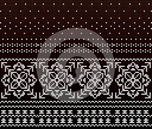 Winter Holiday Seamless Knitted Pattern in dark color