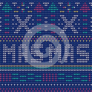 Winter Holiday Seamless Knitting Pattern. Christmas and New Year vector seamless background.