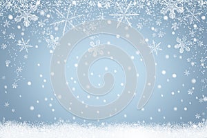 Winter holiday snow background with snowflakes for design