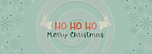 Winter holidays banner design retro style. Christmas horizontal background. Festive card template with deer and