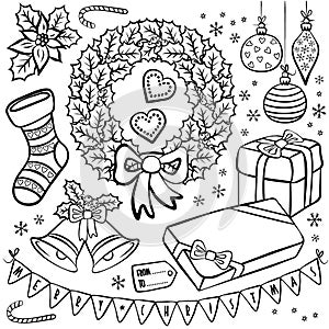 Winter holidays Christmas illustration elements s