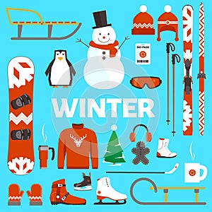 Winter holidays objects
