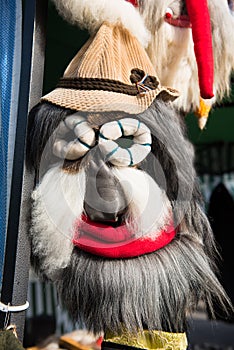 Winter holidays traditional Christmas mask, masque from Romania photo