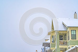 Winter homes against sky in Daybreak Utah