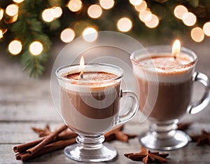 winter, hot cocoa cup, glass cup, snow, atmosphere, christmas eve, marshmallows