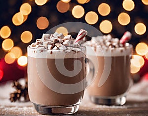 winter, hot cocoa cup, glass cup, snow, atmosphere, christmas eve, marshmallows