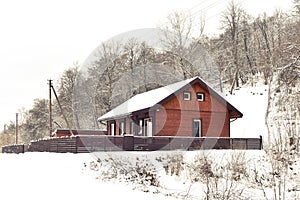 Winter house in countryside