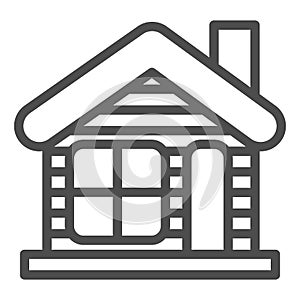 Winter house line icon. Christmas house vector illustration isolated on white. Gingerbread house outline style design