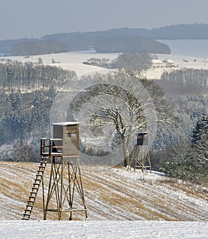Winter hunting scene