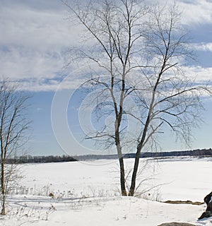 Winter hydroelectric flowage photo