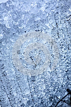 Winter ice formation in a brook in Vernon, Connecticut