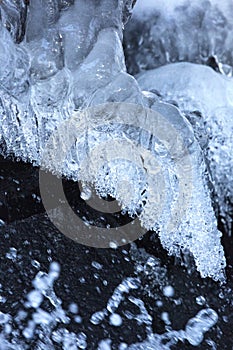 Winter ice formation in a brook in Vernon, Connecticut