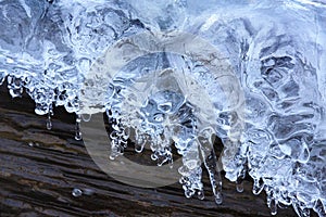 Winter ice formation in a brook in Vernon, Connecticut