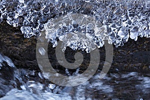 Winter ice formation in a brook in Vernon, Connecticut