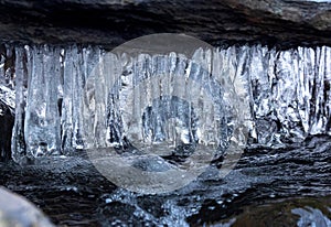 Winter ice formation in a brook in Vernon, Connecticut