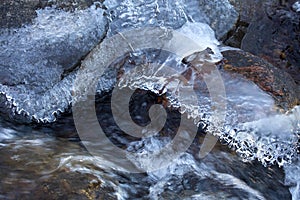 Winter ice formation in a brook in Vernon, Connecticut