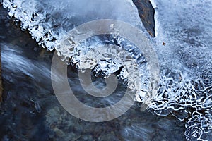 Winter ice formation in a brook in Vernon, Connecticut