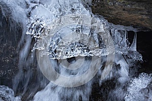 Winter ice formation in a brook in Vernon, Connecticut