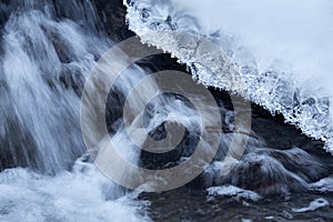 Winter ice formation in a brook in Vernon, Connecticut