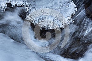 Winter ice formation in a brook in Vernon, Connecticut