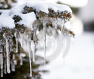 Winter ice storm freezing temperatures