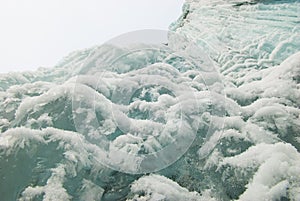 Winter ice waterfall