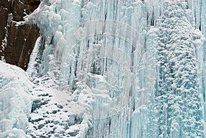 Winter ice waterfall