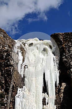 A frozen waterfall