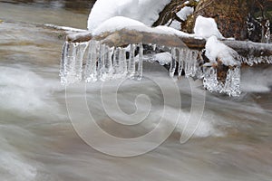 Winter Icicles Water Snow