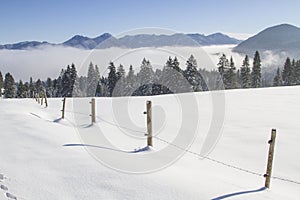 Winter idyll in the Isarwinkel near Bad TÃ¶lz