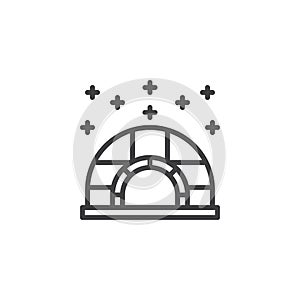 Winter igloo outline icon