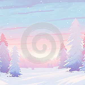 Winter illustrated background
