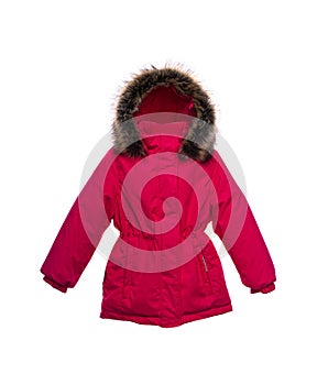 Winter jacket isolated on white background.