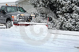 Winter job plowing snow
