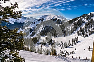 Epic Winter Landscape of Toas Ski Valley Summit views from the Summit of Kachina Peak photo