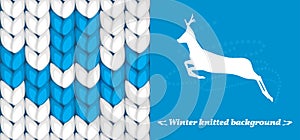 Winter knitted background. Banner for design photo