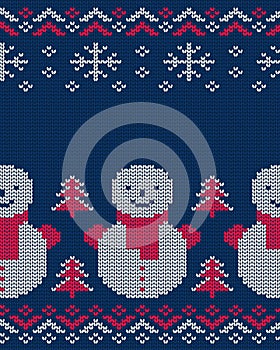 Winter knitted seamless pattern for sweater. Vector illustration