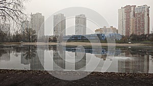 winter lake Telbin in the city of Kyiv