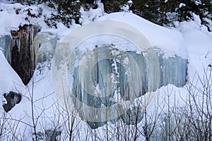 Wall of ice, Winter landsacape on the countryside photo
