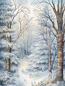 Winter landscape. Ai generated image