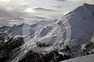 Winter landscape in the Alps