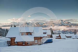 Winter landscape of the Austrian mountains