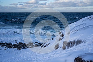 Winter landscape of Barents Sea