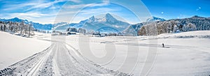 Winter landscape in the Bavarian Alps with Watzmann massif, Germany