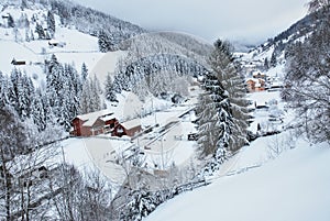 Winter landscape. Beautifull winter scene in Romanian Carpathians