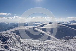 Winter landscape on Bjelasnica mountain in Bosnia photo