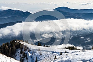 Winter landscape, Bucegi Mountains, Romania