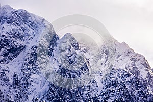 winter landscape with Carpati Piatra Craiului mountain photo